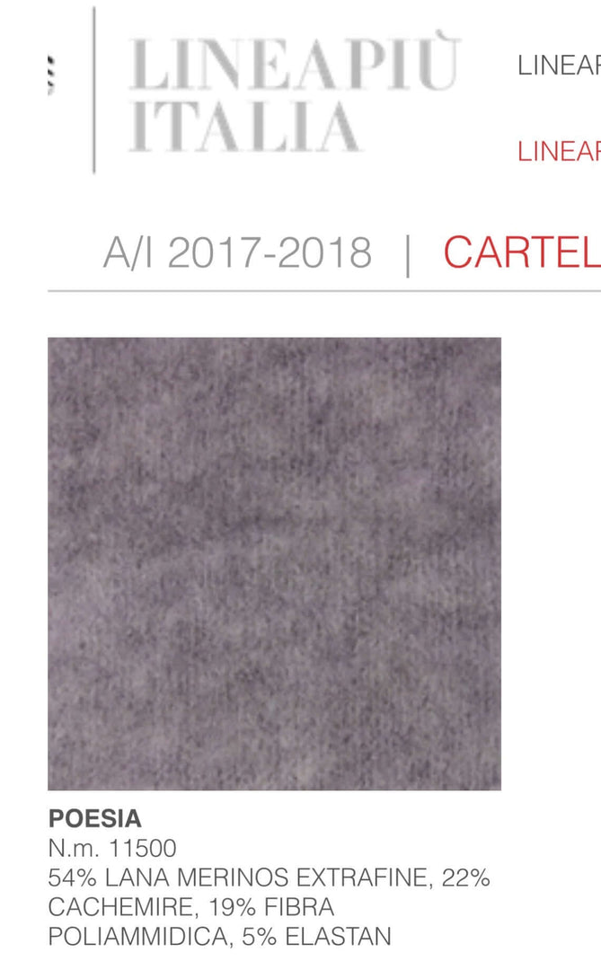Lineapiù Poesia Merino Wool & Cashmere Blend · 11,500Nm Italy Brushed Yarn