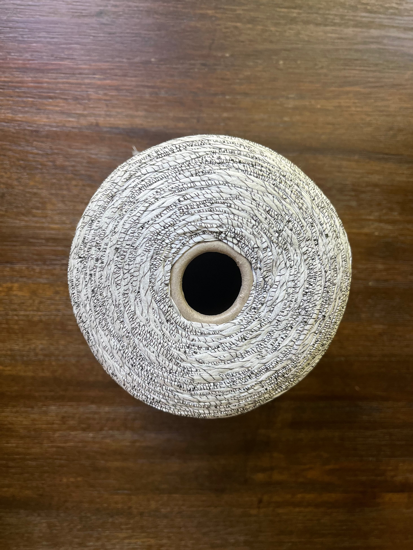 Ilaria Signac Textured Tape Cotton Yarn · 1/2.5nm White & Black · Irregular Pattern · Italy