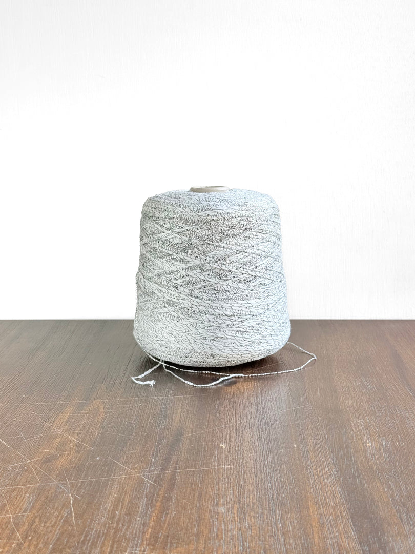 Ilaria Signac Textured Tape Cotton Yarn · 1/2.5nm White & Black · Irregular Pattern · Italy