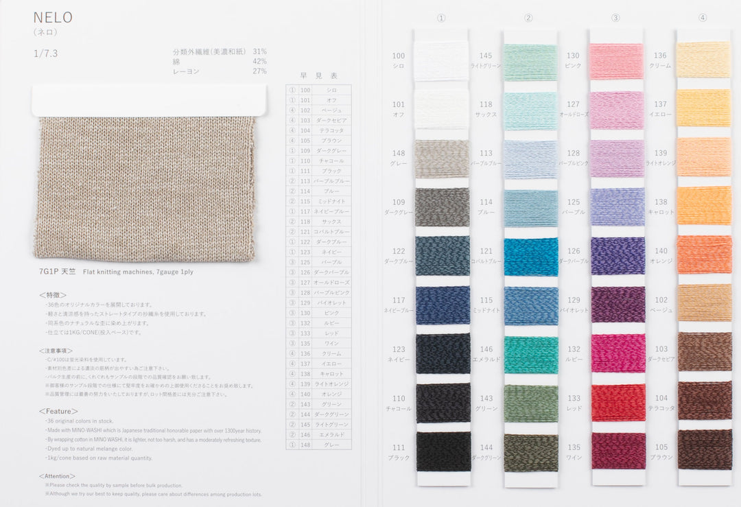 TAKIZEN NERO Washi Blend Cone Yarn · 1/7.3Nm · Japanese Washable Paper Yarn